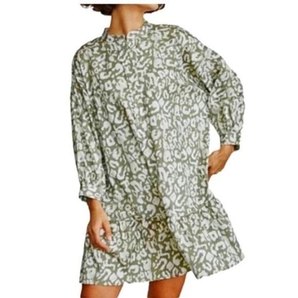 Leopard Print Long Sleeve Dress loose fit size S